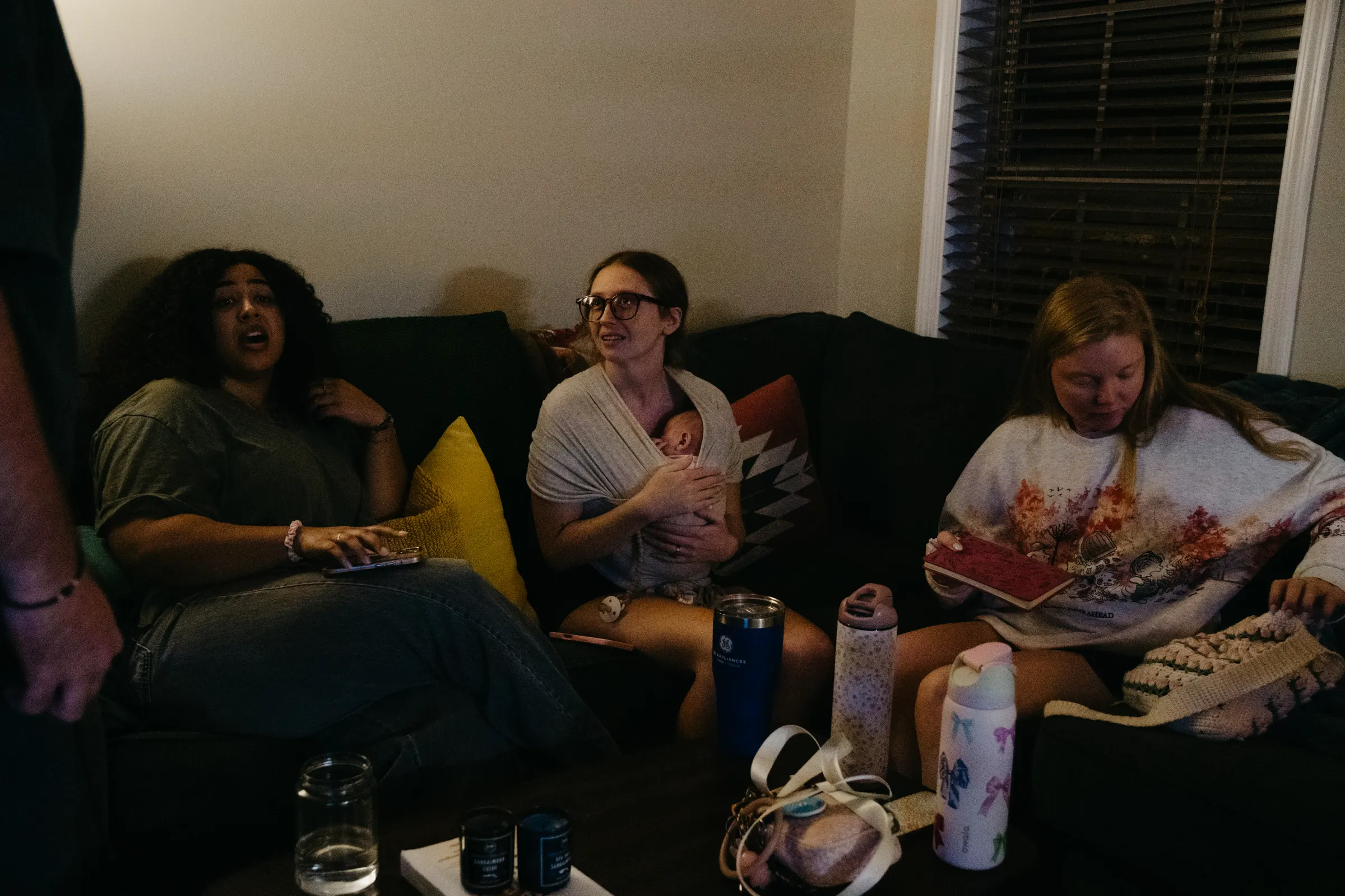 Friends on the couch during a SaltHouse night